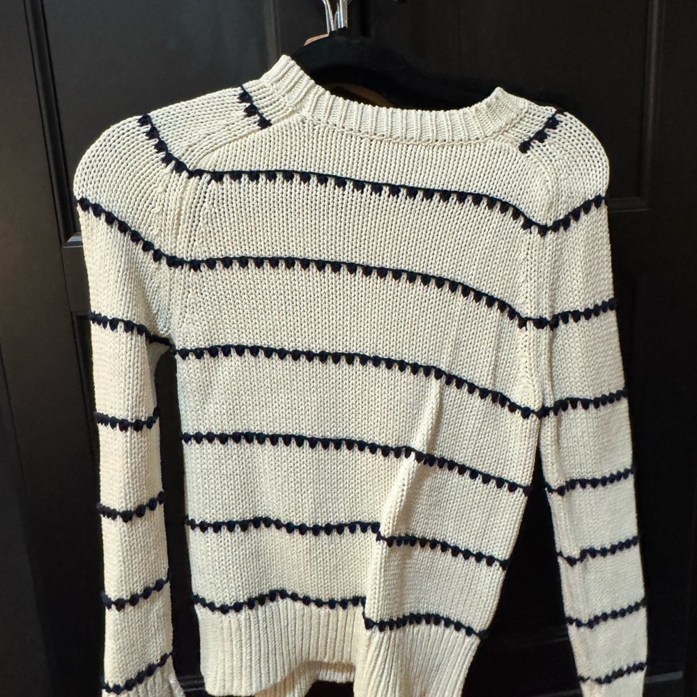 Madewell Cream and Black Crew Neck Sweater - Picture 3 of 3